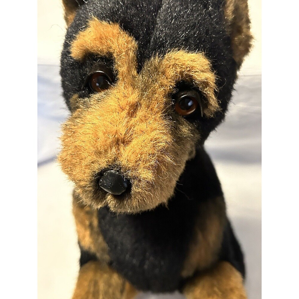 Vintage YOMIKO Russ Berrie Realistic Doberman Plush Stuffed Animal Toy Posable